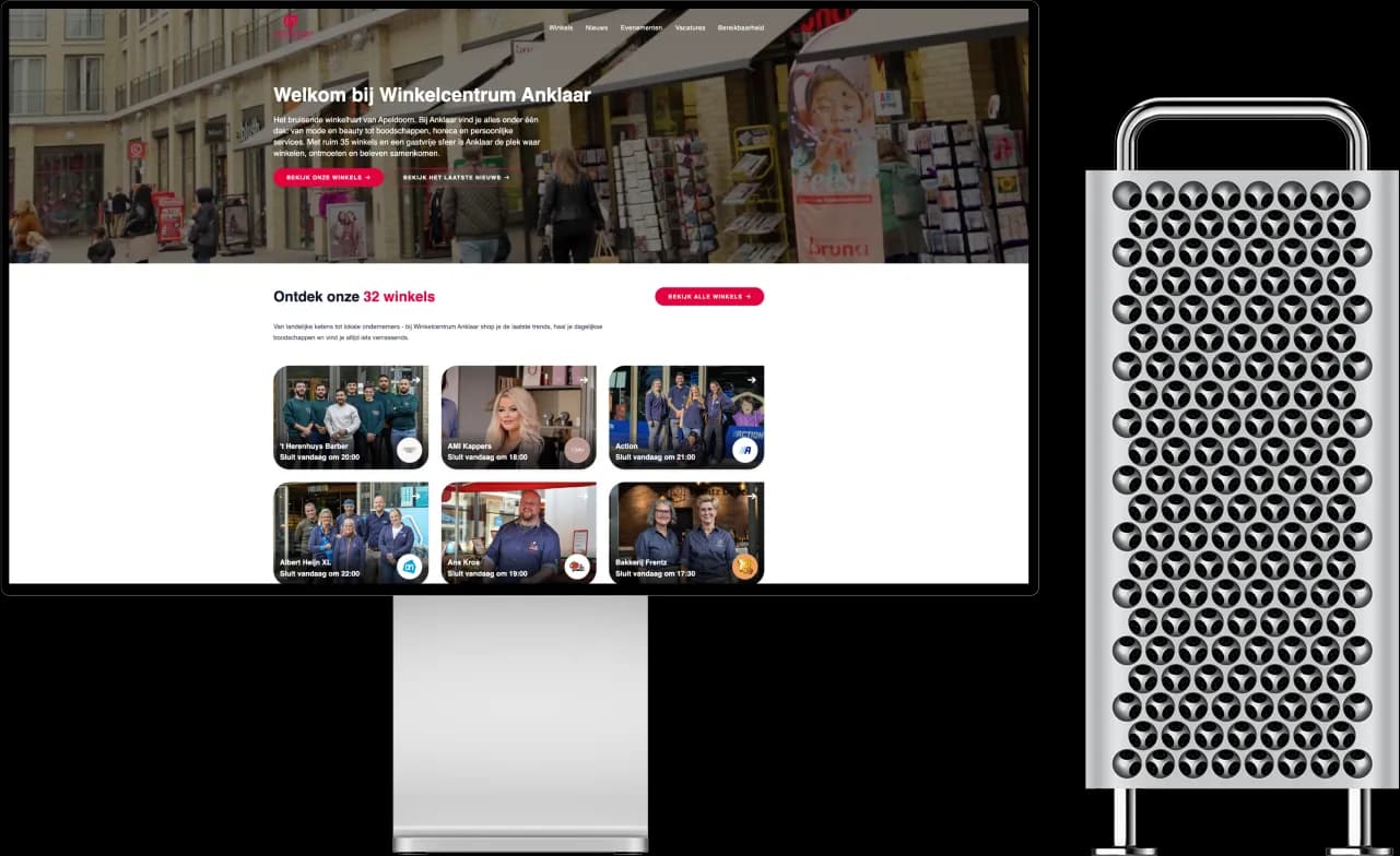 Website van Winkelcentrum Anklaar