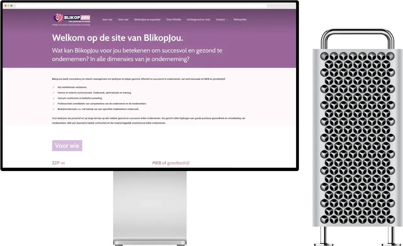 Een computer met de website van BlikopJou open Een computer met de website van BlikopJou open